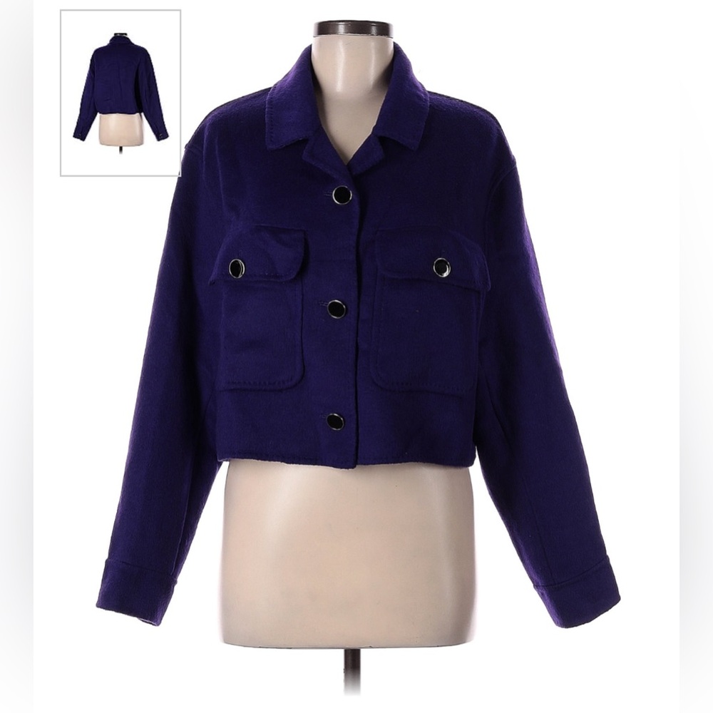 House Of Harlow 1960 Purple Jacket with Black & Gold Buttons Worn Once No Flaws